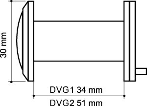 Глазок дверной, стеклянная оптика DVG1, 16/35х60 GP Золото