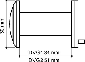 Глазок дверной, стеклянная оптика DVG1, 16/35х60 SG Мат. золото