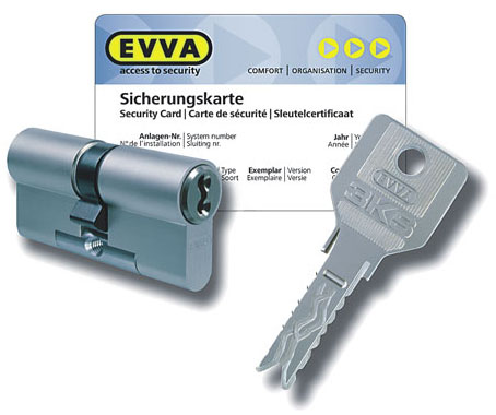 Цилиндр EVVA 3KS ключ/вертушка бронза (5 ключей)