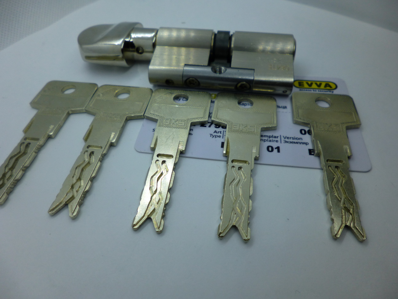 Цилиндр EVVA 3KS ключ/ключ (5 ключей)